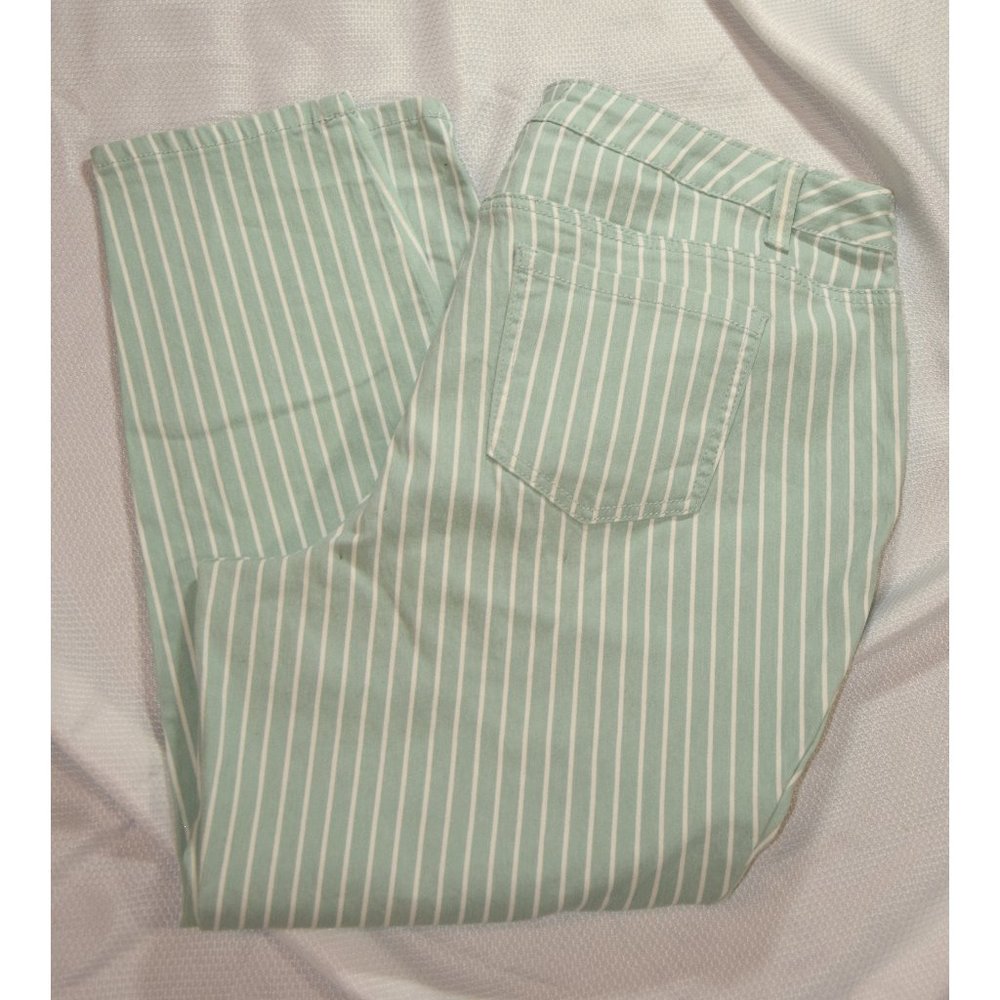 C Est 1946 Denim Pastel Green striped crop size 18W